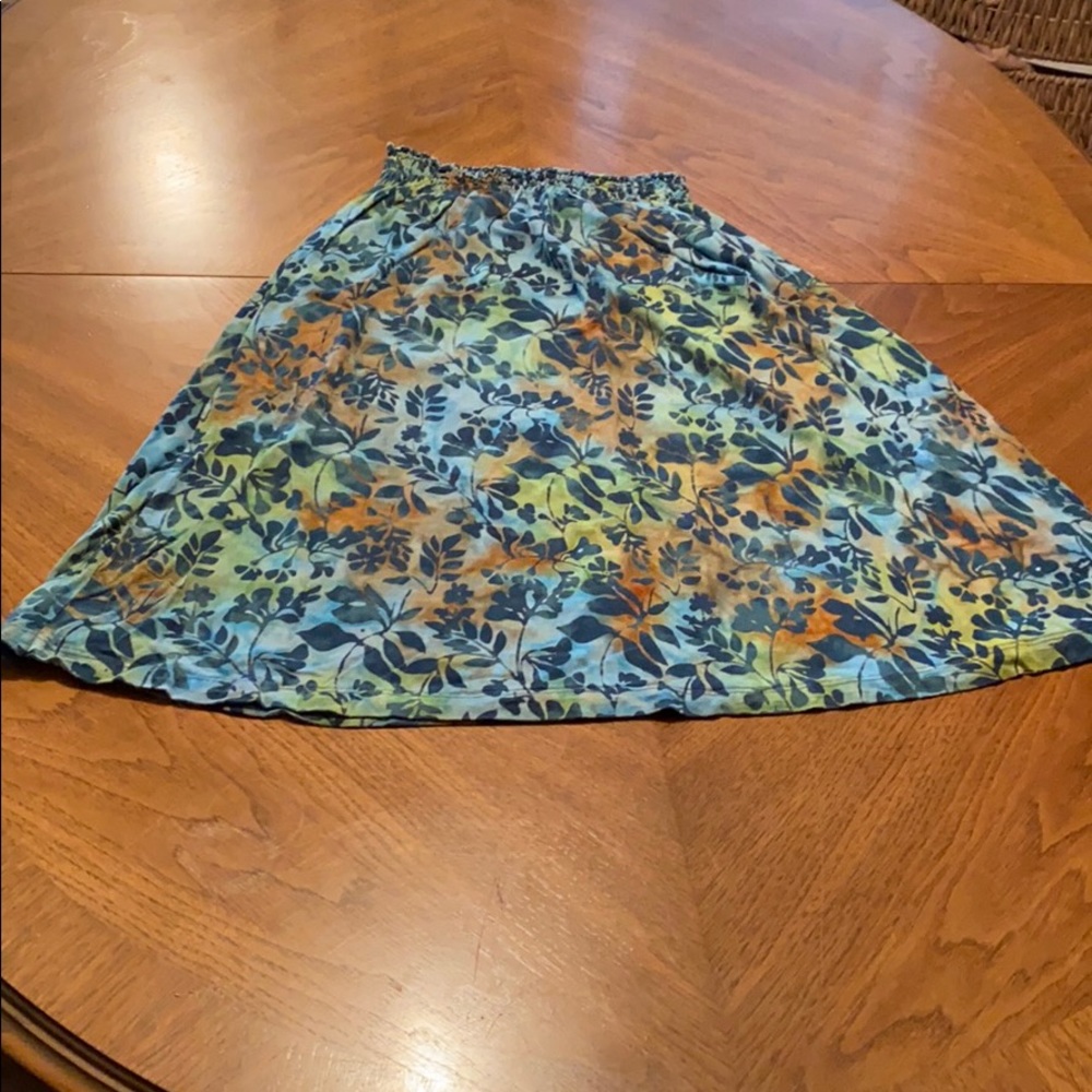 Batik floral cotton A line skirt